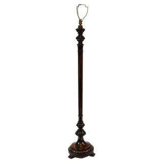 Antique Carved Mahogany Floor Lamp For Sale
