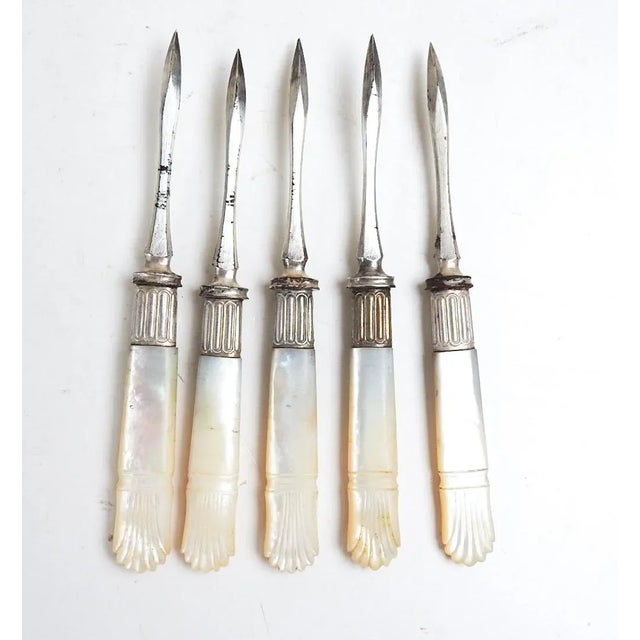 Antique Mother of Pearl Nut Picks - Set of 5 For Sale - Image 4 of 4