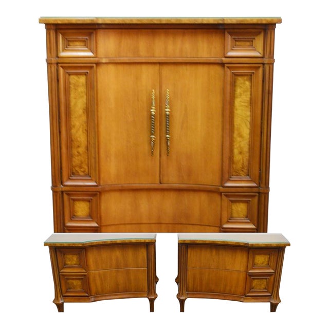 Helen Hobey for Baker Bedroom Set Chest and Two Nightstands Set of 3 For Sale