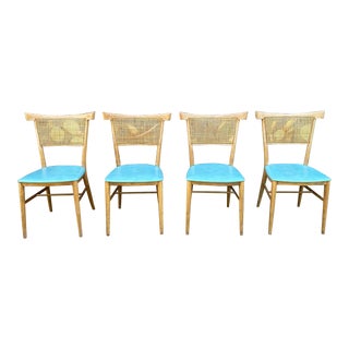 Set of 4 Paul McCobb for Planner Group Cane Dining Chairs For Sale