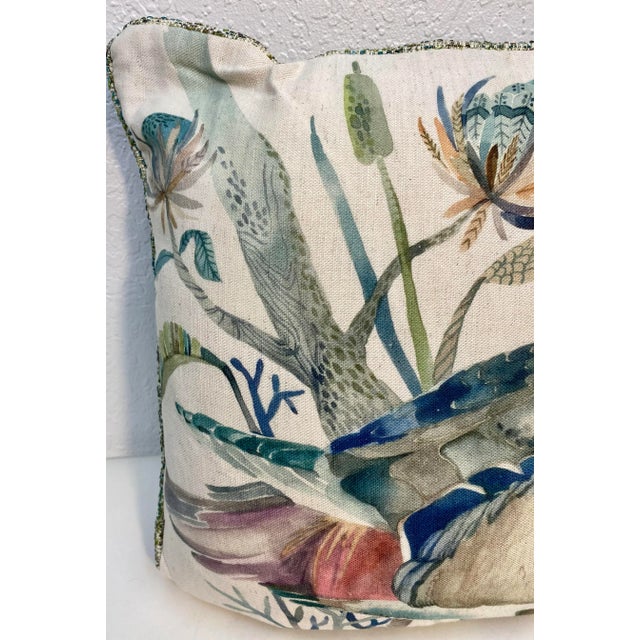 Textile Pair of Bolster Pillows With a Colorful Duck Print - Made in U K For Sale - Image 7 of 10