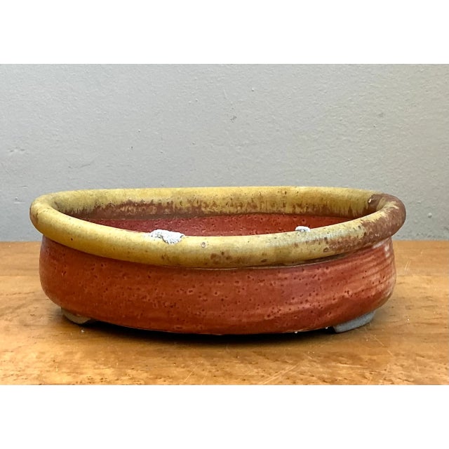 1970s Vintage Oval Ceramic Pottery Bowl For Sale - Image 5 of 12
