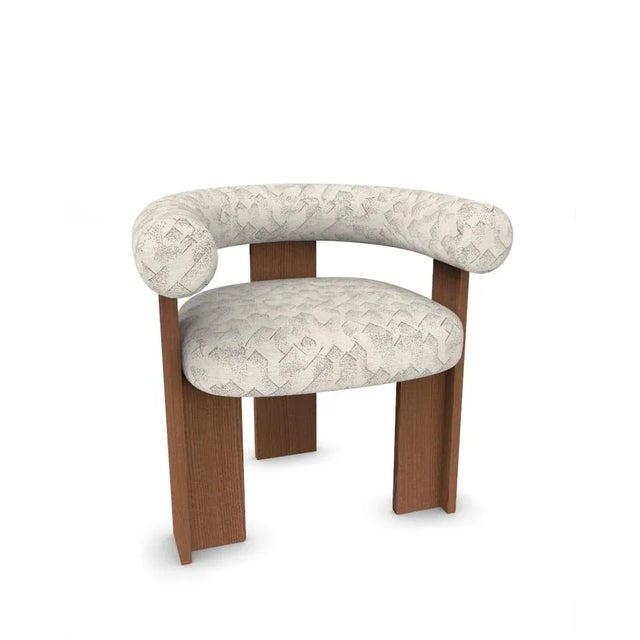 Contemporary Collector Modern Cassette Chair in Graphite Ivory Fabric by Alter Ego For Sale - Image 3 of 6