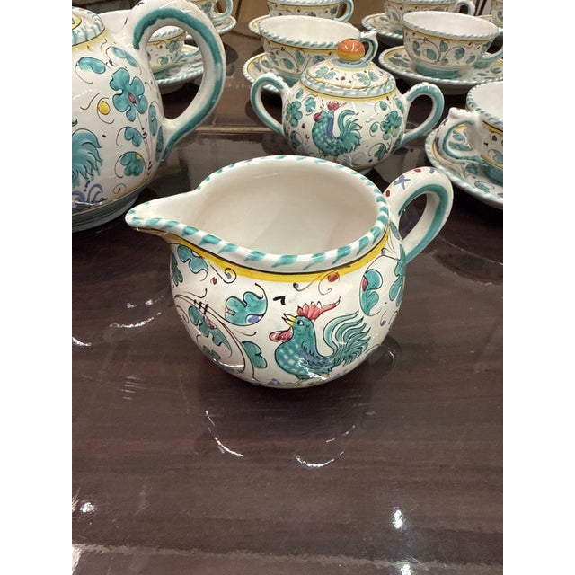 1960s Deruta Italy Rooster Tea Set Majolica Boho Pottery - 27 Pieces For Sale In Atlanta - Image 6 of 8
