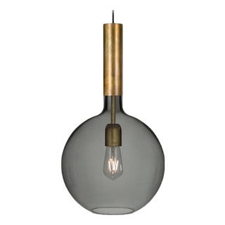 Brass and Smoked Glass Rosdala Ceiling Lamp by Sabina Grubbeson for Konsthantverk For Sale