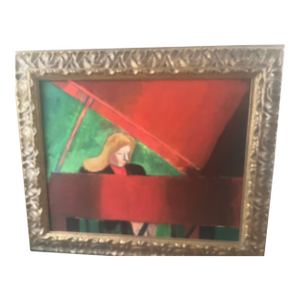 1990s John Opie Oil Painting "Jessica Williams"