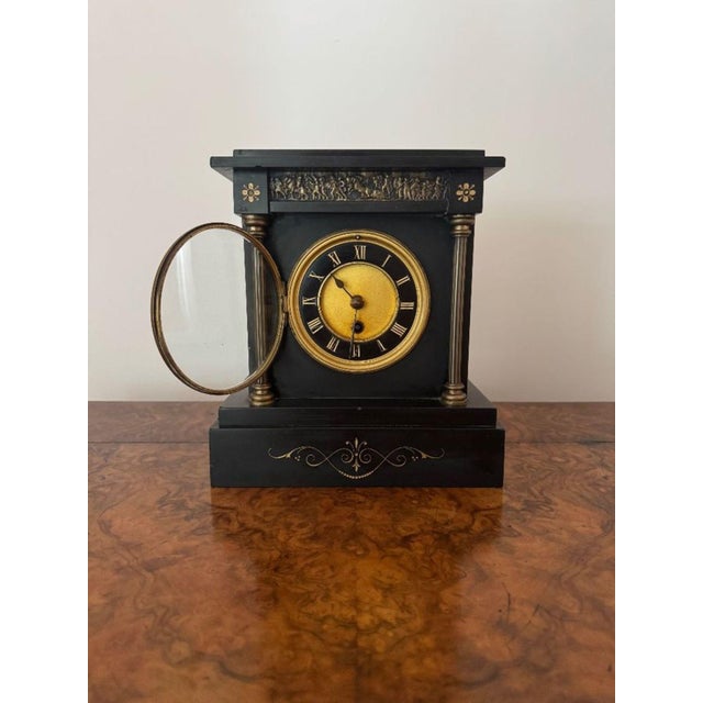 Antique Victorian Mantle Clock, 1880s For Sale - Image 3 of 7