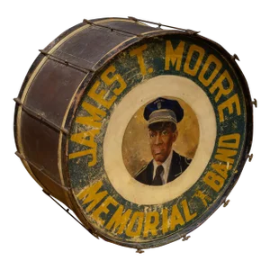James T. Moore Memorial Band Hand Painted Parade Drum C.1940