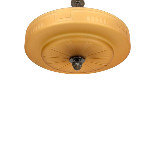 Swedish Grace Ceiling Lamp in Havana Glass by Chr. Bergh & Co., 1930s For Sale - Image 16 of 16