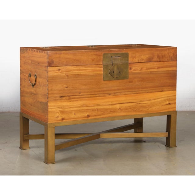 Modern Chinese Blanket Chest Trunk on Stand Chairish