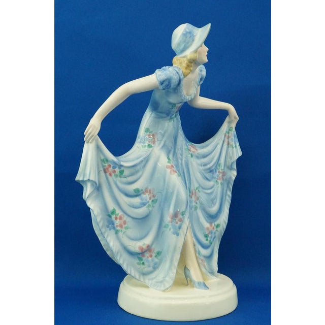 19th Century Ceramic Sculpture of Lady by Stephan Dakon for Goldscheider, Austria, 1940s For Sale - Image 4 of 18