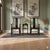 Wood Chinese Traditional Black Brown Yoke-Back Armchair Set W Small Table For Sale - Image 7 of 12