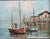 Vintage Impressionist Oil Painting of Fishing Boats at Dock Signed W Jones For Sale - Image 4 of 8