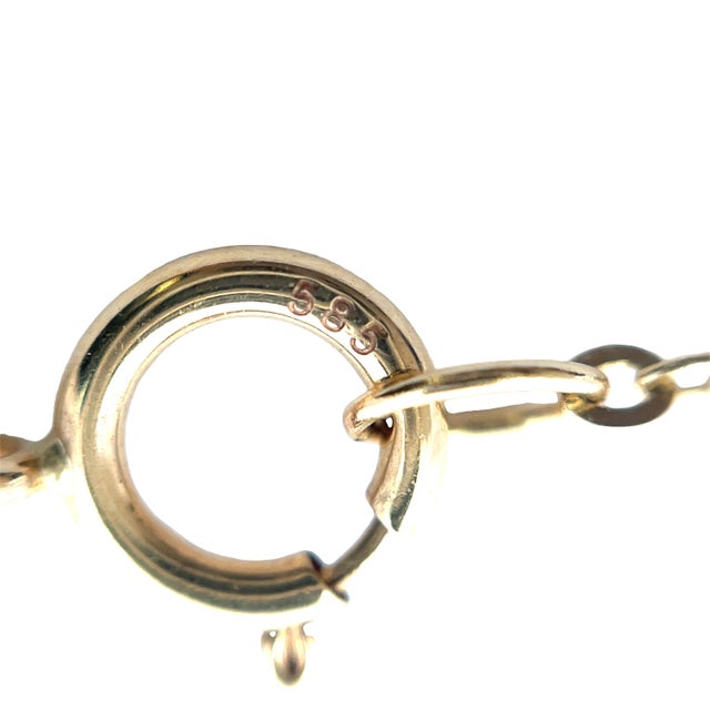 14k Yellow Gold Natural Diamond Butterfly Necklace For Sale - Image 10 of 10