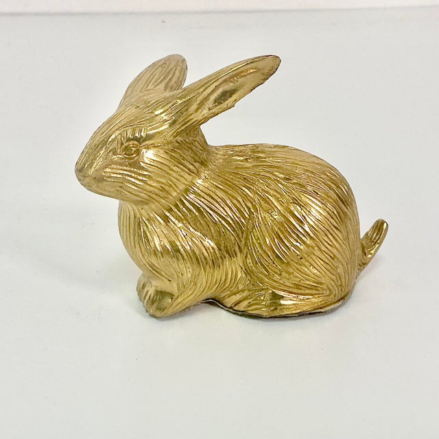 Mid-Century Hollywood Regency Boho Chic Brass Bunny Figurine. For Sale - Image 4 of 13