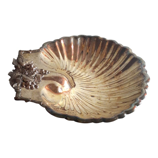 1960s Reed & Barton Silverplated Footed Shell Bowl For Sale