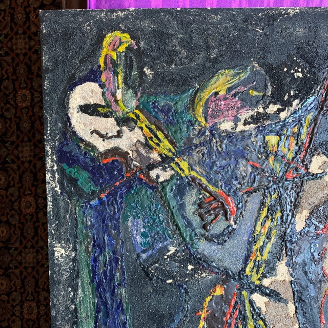 Striking abstact Mid-Century painting by R.S. Feldman. Reminiscent of a Picasso and appears to possibly be an abstract...