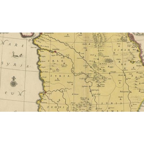Hand-Colored Engraved Map of Syria from Valk & Schenk, Amsterdam, 1700 For Sale - Image 9 of 11