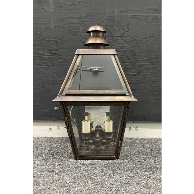 Metal Custom Natural Brass Exterior Sconce Light Fixture For Sale - Image 7 of 7