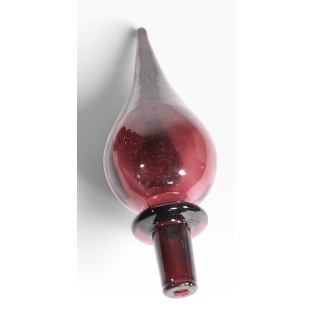 Empoli Italian Mid Century Amethyst Purple Glass Genie Bottle by Rossini Empoli C. 1960's For Sale - Image 4 of 7