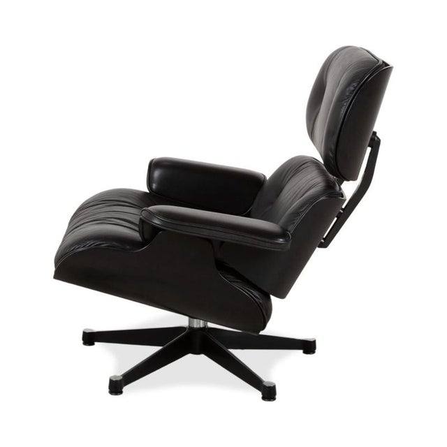 Lounge Chair Leather Armchair in Wood Black by Charles & Ray Eames for Vitra For Sale - Image 11 of 13