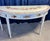 1980s Hand Painted White and Floral Demilune Table For Sale - Image 4 of 16