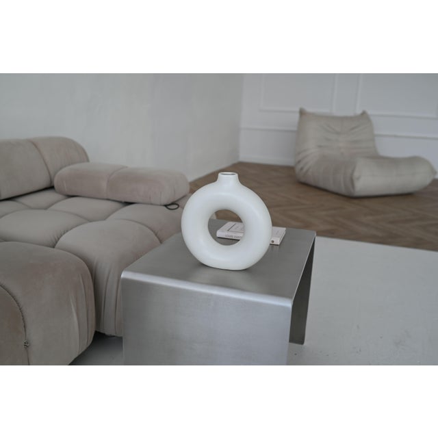 Brushed Aluminum Side Table by Veliento For Sale - Image 9 of 16