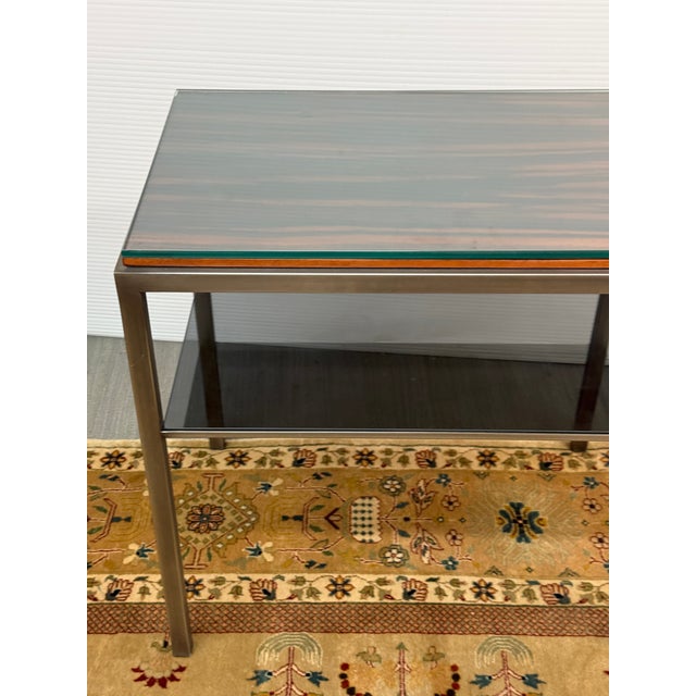 Macassar Ebony/Smoked Glass Side Table For Sale - Image 12 of 12