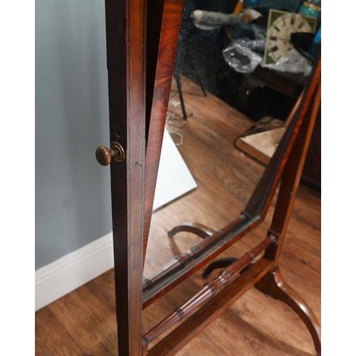 Regency Cheval Mirror in Mahogany, 1860 For Sale - Image 6 of 12