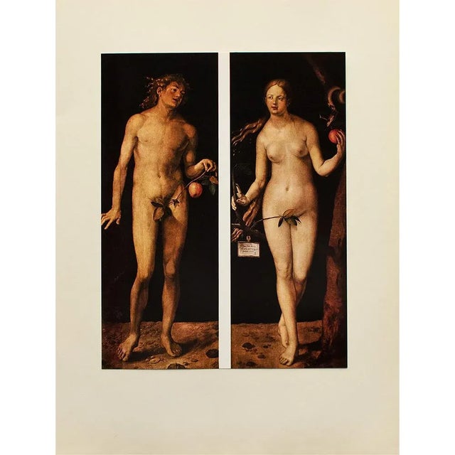 1955 After Durer "Adam and Eve ", Set of 2 First Edition Vintage Full-Color Prints For Sale In Dallas - Image 6 of 8