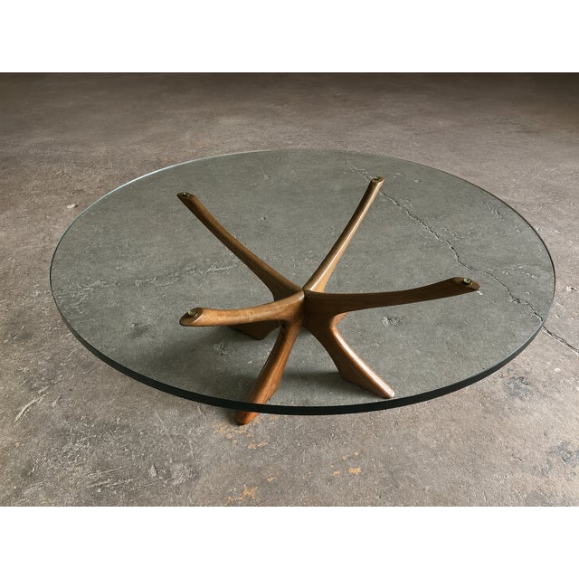 Vintage Coffee Table in Glass by Illum Wikkelsø for Niels Eilersen, 1960s For Sale - Image 11 of 11