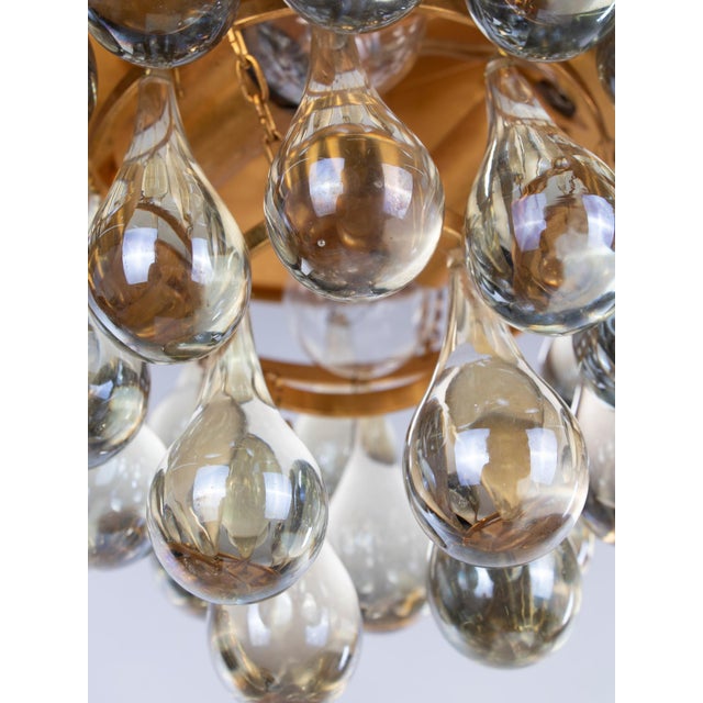 Small Murano Glass Tear Drop Flush Mount Chandelier from Palwa, Germany, 1960s For Sale - Image 6 of 8