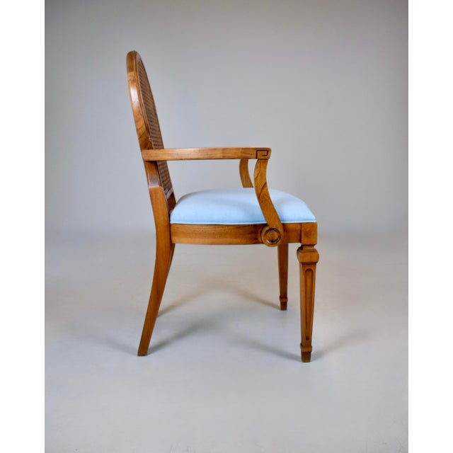 Vintage French Louis XVI Style Cane Back Accent Armchair For Sale - Image 4 of 11