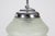 Metal Art Deco French Pendant Lamp with Green Glass Shade, 1940 For Sale - Image 7 of 10