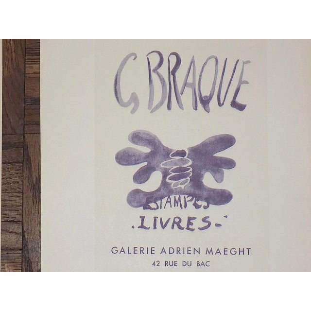 Mid-Century Modern Vintage Mid Century Color Lithograph-Georges Braque-Printed by Mourlot-A Pair For Sale - Image 3 of 6