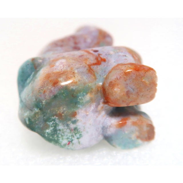 Late 20th Century Miniature Well-Carved Hand-Carved Naturally Occurring Multi-Colored Jasper "Hear No Evil" Monkey or Gorilla. For Sale In Miami - Image 6 of 13