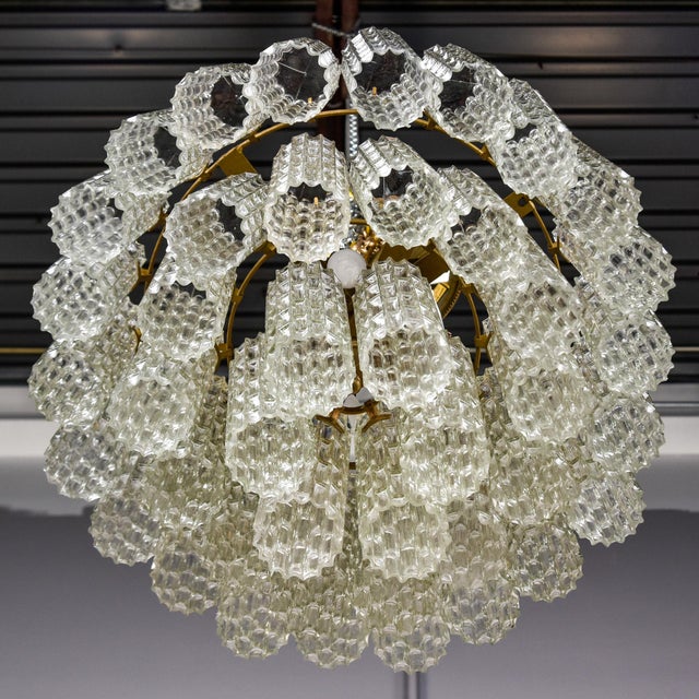Mid Century Clear Italian Glass Three Tier Tronchi Style Fixture For Sale - Image 12 of 12