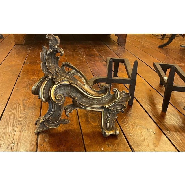 19th Century Luigi XC Bronze Andirons, Set of 2 For Sale - Image 4 of 9