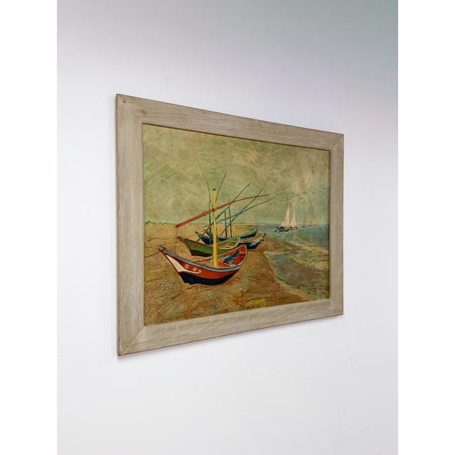 This wood transfer print reproduces a classic Van Gogh composition directly onto natural wood, giving the artwork a...
