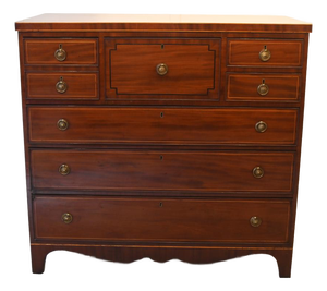 Scottish Georgian Sheraton Chest of Drawers in Mahogany, 1820s