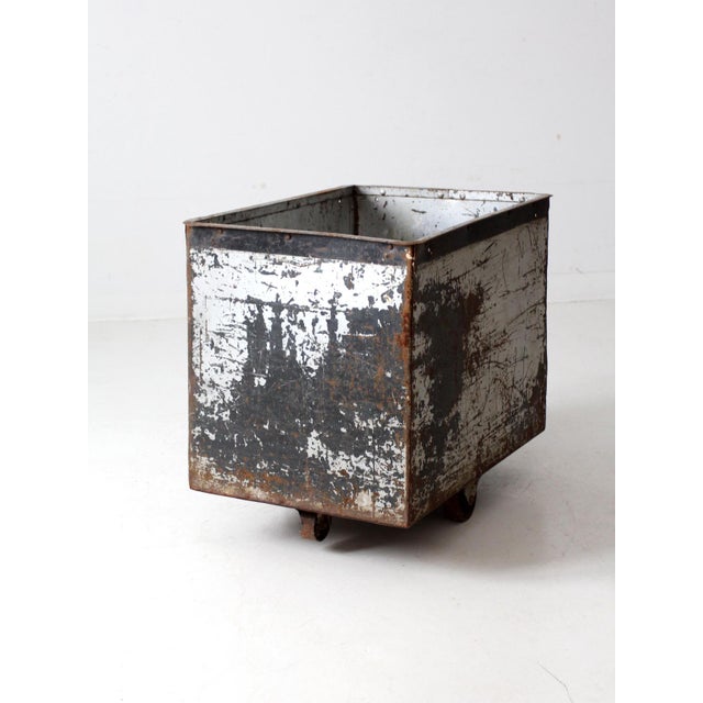 Vintage Industrial Cart Bin For Sale - Image 10 of 12