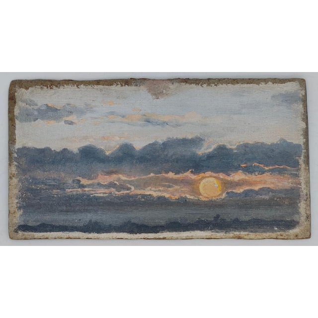 Miguel Tusquellas Corbella, Cloud Study Under a Full Moon, 20th Century, Oil Painting For Sale - Image 3 of 5