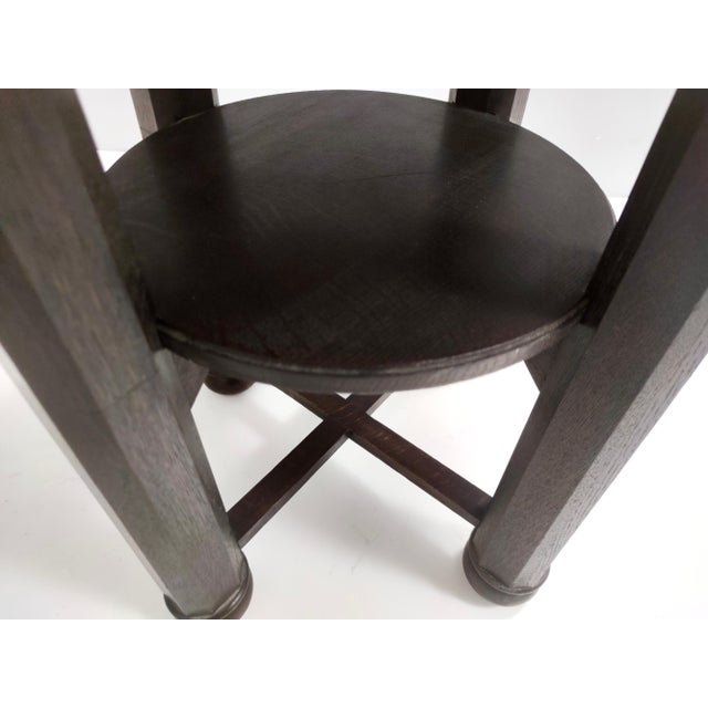Secessionist Coffee Table with Shelf and Round Brass Top from Durmast, Austria, 1920s For Sale - Image 10 of 11