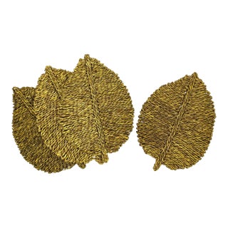 Leaf Yellow Seagrass Placemat - Set of 4 For Sale
