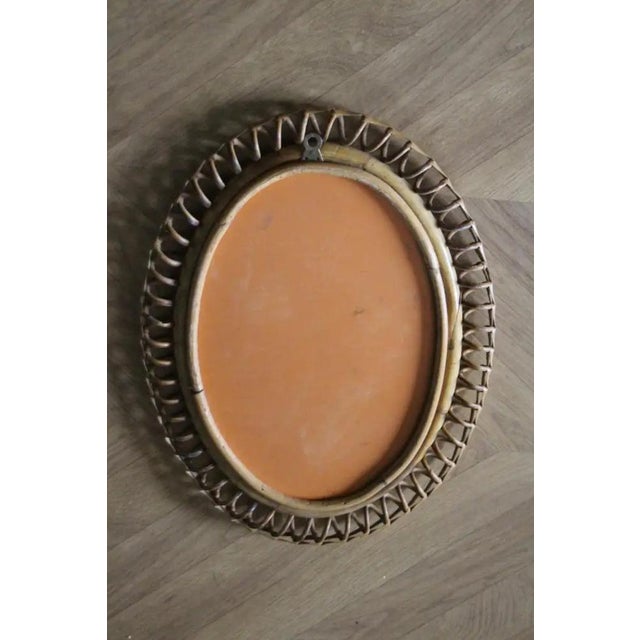Oval Rattan and Bamboo Wall Mirror by Franco Albini, 1960s For Sale - Image 12 of 18