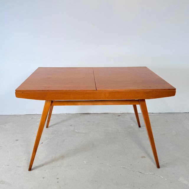 Wood Vintage Extendable Oak Table by František Jirák for Tatra, 1960s For Sale - Image 7 of 17