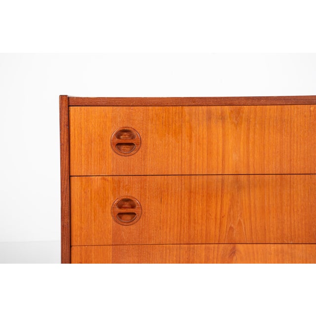 Brown Mid-Century Modern Danish Teak Chest of Drawers by Arne Wahl Iversen, 1960s For Sale - Image 8 of 9