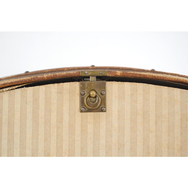 Antique Wood Arched Steamer Wardrobe Trunk For Sale - Image 12 of 16