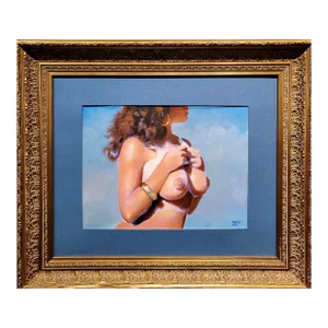 Bob Whitesitt -Portrait of a Nude Red Head Female-Oil Painting