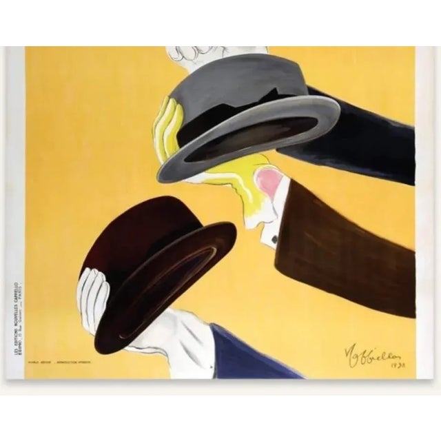 Art Deco Leonetto Capiello (1875-1942) Mossant Hat Factory Stone Lithograph Poster of 1938 For Sale - Image 3 of 4